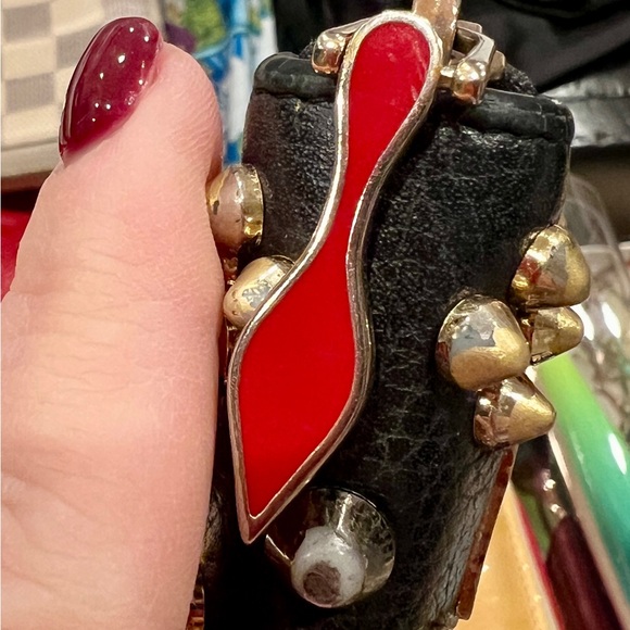 Christian Louboutin Black and Gold Embellished Wallet